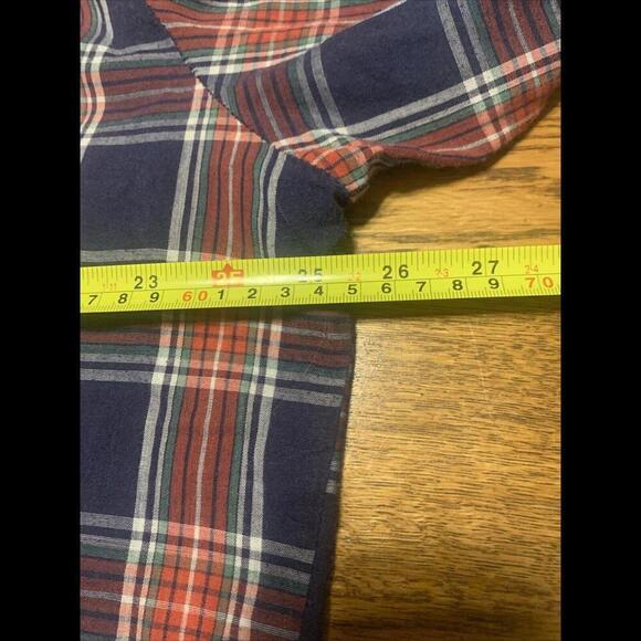 Vtg C Hart Button Up Shirt Big Men 1XL Blue Red Plaid Pearl Snap Western Cowboy - Picture 5 of 9